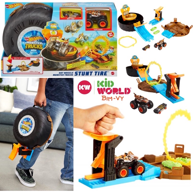 Bộ đường ray đua Hot Wheels Monster Trucks Stunt Tire GVK48.