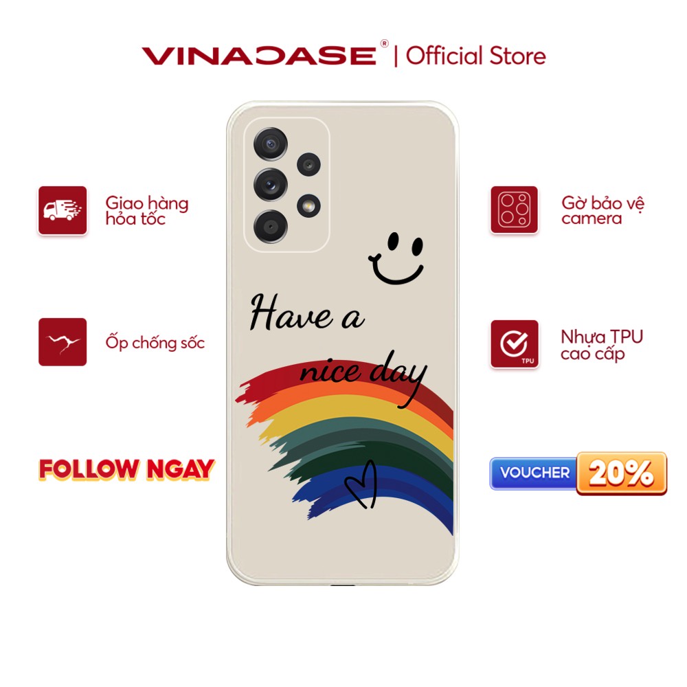 Ốp lưng Vina Case Samsung A10/A10S/A51/A32/A12/....Silicone TPU dẻo viền vuông bảo vệ camera hình Nice day
