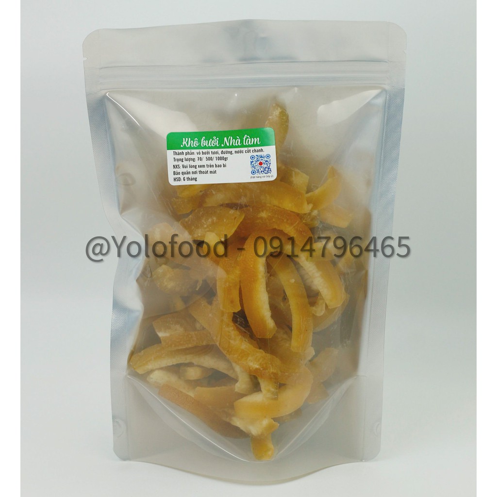 Bưởi vỏ sấy dẻo 50g [Khô bưởi dẻo nhà (máy) làm]