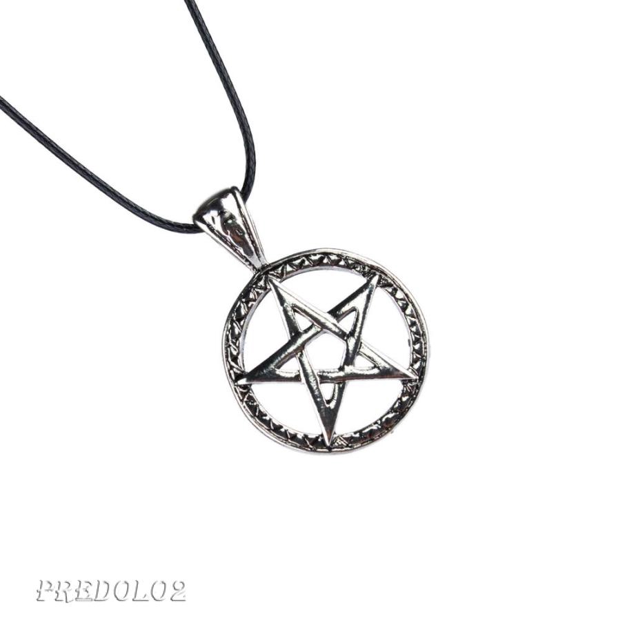 Pentagram Pentacle Star Rune Norse Viking Pendant Necklace Antique Silver