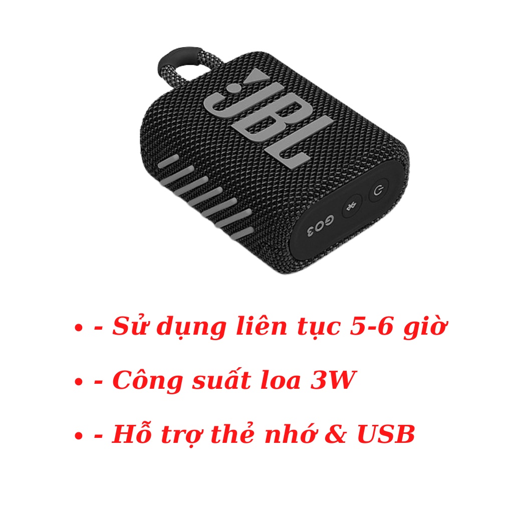 Loa bluetooth mini jbl go3 giá rẻ cầm tay dùng cho máy tính điện thoại laptop LBT01