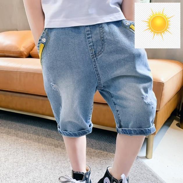 💗👆 Quần ngố bò bé trai hàng quảng châu xuất xịn chất jean mềm mịn 💗👆