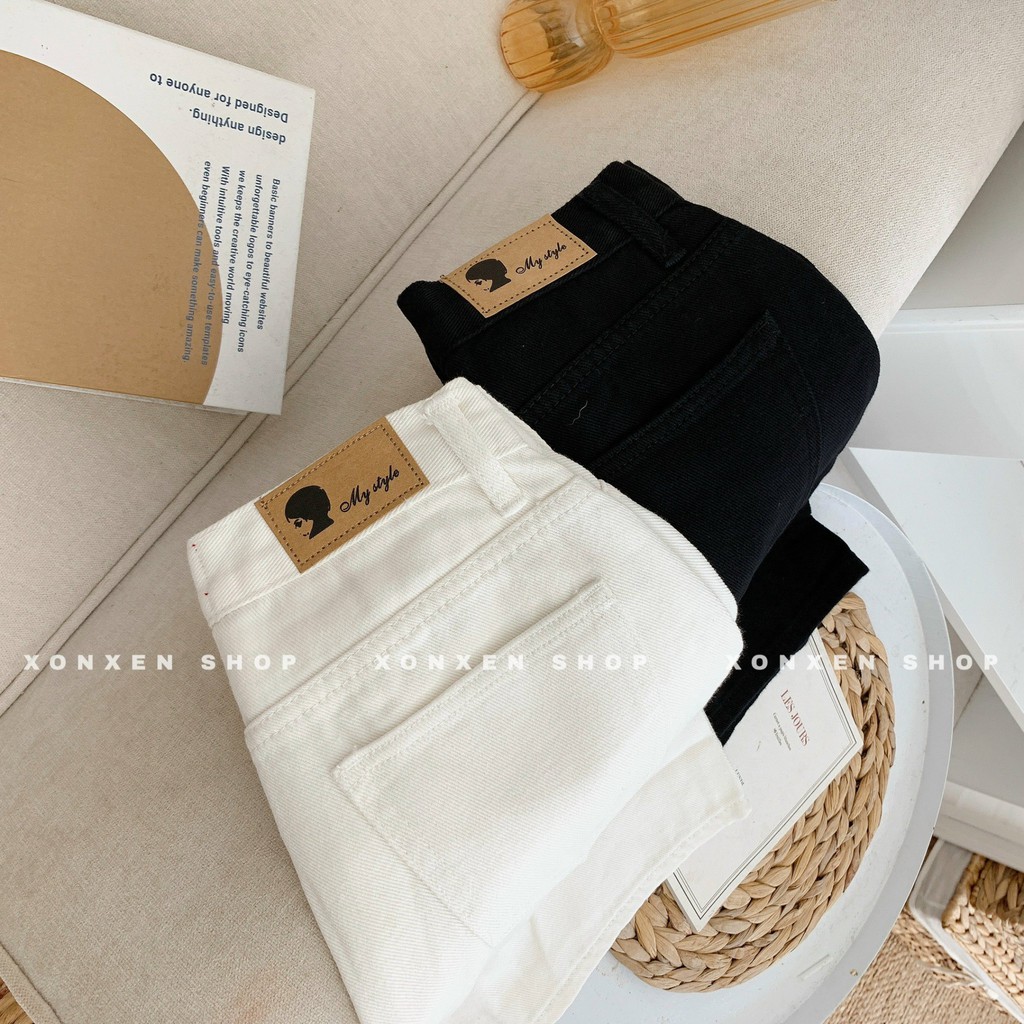 QUẦN SHORT JEAN NỮ TRƠN hàng xuất xịn chuẩn form dễ thương Xonxen Shop size S M mã 5113