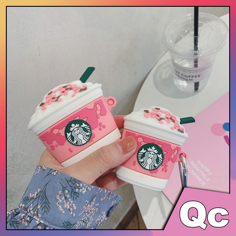 Vỏ Bảo Vệ Hộp Sạc Tai Nghe AirPods case AirPods case Bằng Silicon tpu Mềm Chống Thấm Nước Chống Rơi Hình Kem Starbucks Màu Hồng AirPods 2 case AirPods 3 case AirPods pro case AirPod 2 case AirPod 3 case AirPod pro case case AirPod