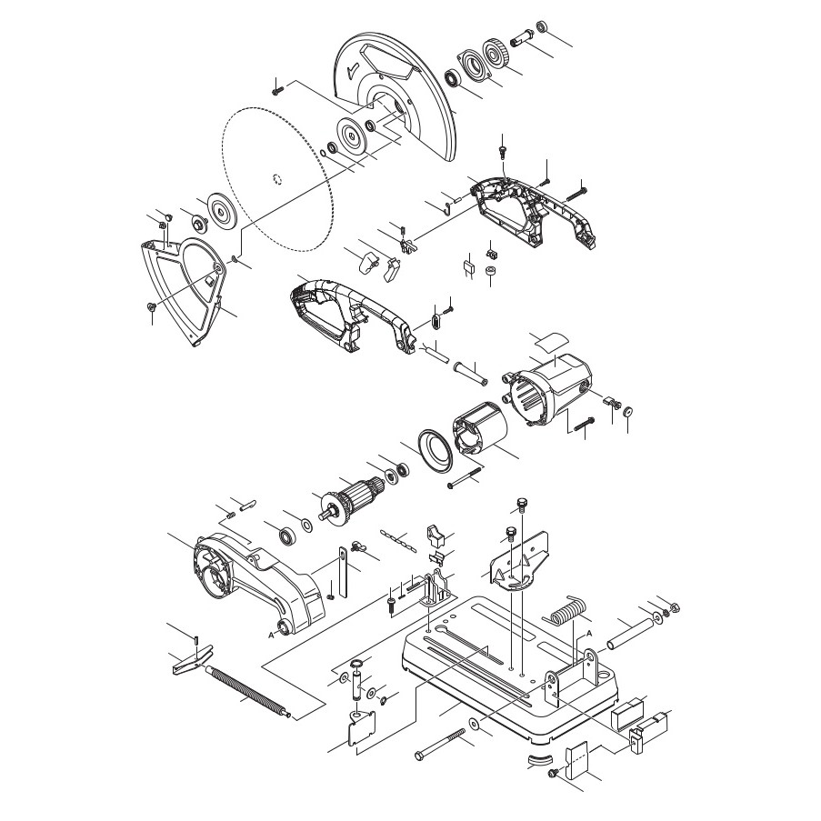 Lò xo đàn hồi thân máy cắt sắt 355mm mkt MT240, MT241