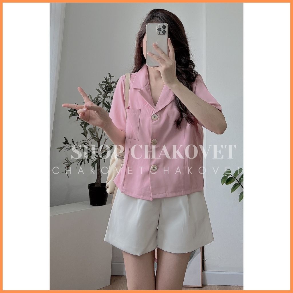 Áo vest blazer nữ ngắn A8312 kiểu áo khoác blazer nữ cộc tay 1 lớp công sở cao cấp hàn quốc trẻ trung cá tính - CHAKOVET | BigBuy360 - bigbuy360.vn