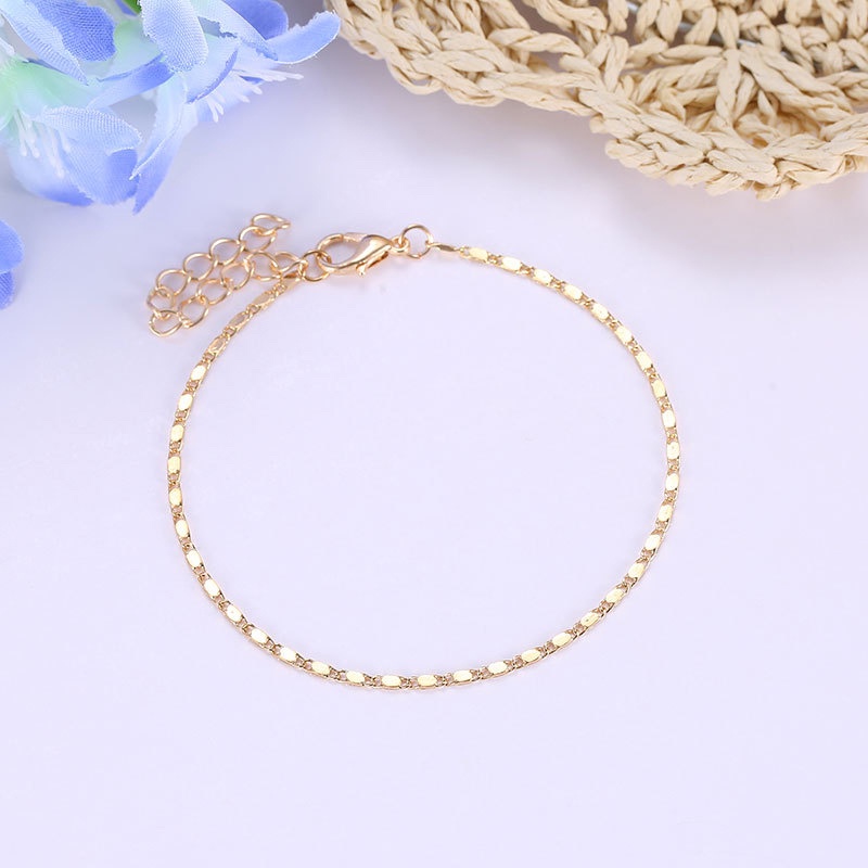 Lắc chân kim loại mảnh thời trang cho nữ