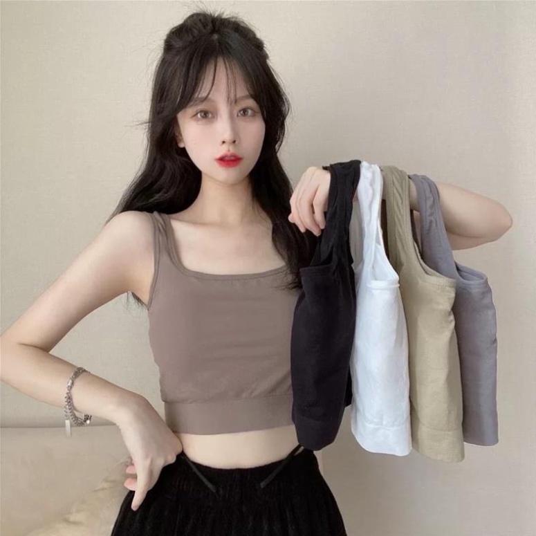 Áo Bra Thun Mềm Dáng Lửng Sẵn Đệm Ngực Siêu Hot 1809  loại 1 - thoáng mát chất đẹp Áo Bra nữ hở lưng 2 dây không gọng