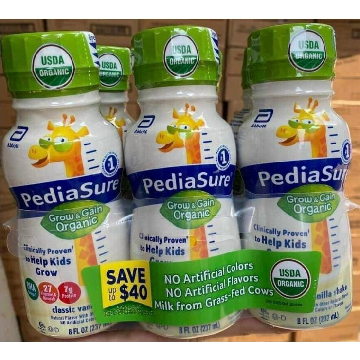 BAY AIR -Thùng 24 chai Sữa Pediasure nước Vani DHA, Dâu DHA, Fiber 237ml Mỹ Date mới