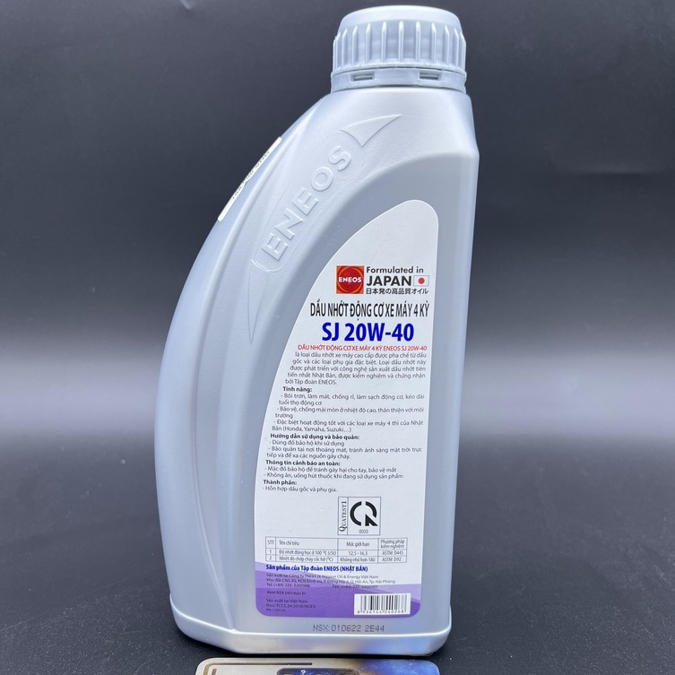 Nhớt ENEOS SJ 20W-40 dòng trung cấp cho xe máy , xe ga