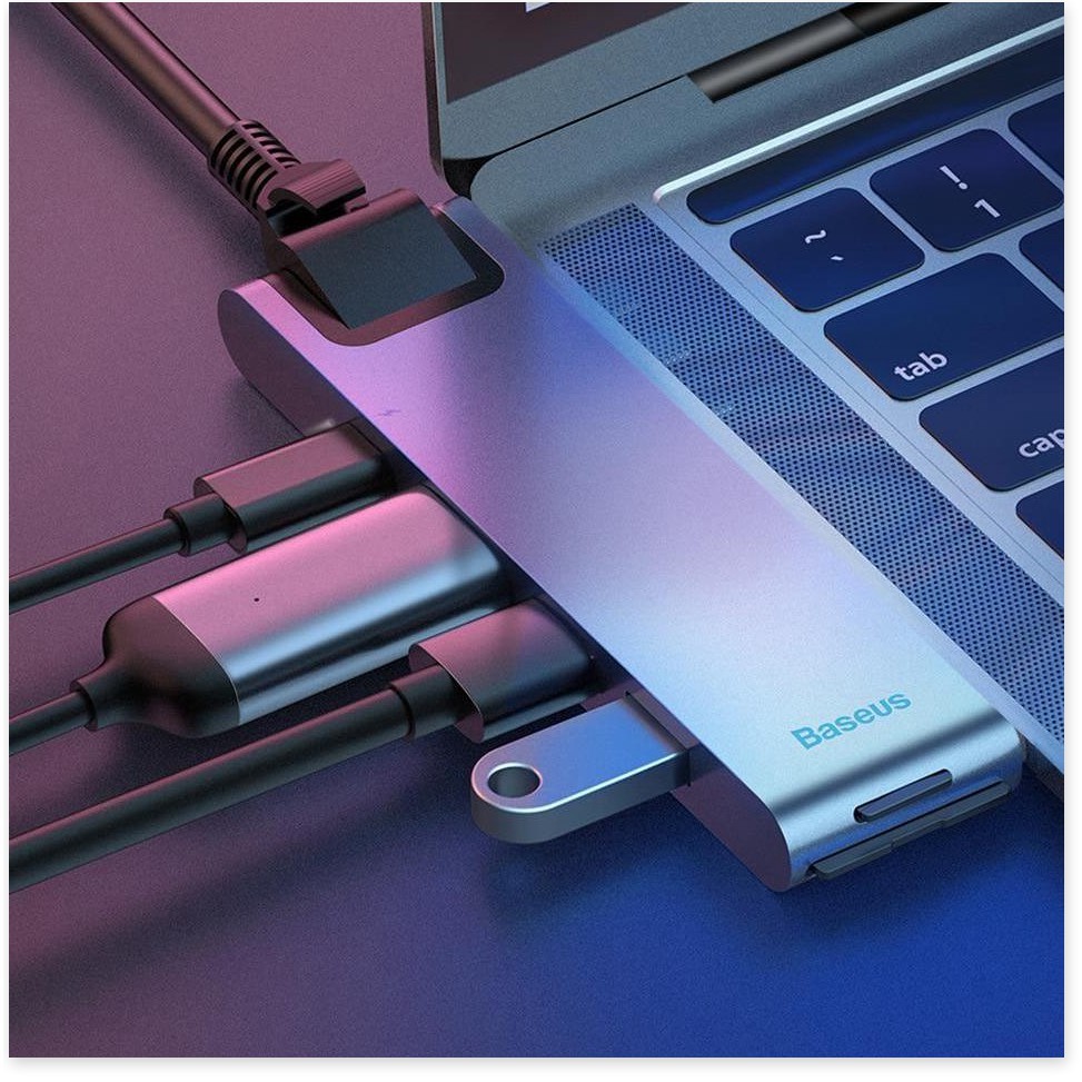 Hub Đa Năng 7 In 1 Baseus Thunderbolt 3 HUB USB C Loại Kép-C 7in1 USB 3.0 Loại C HUB