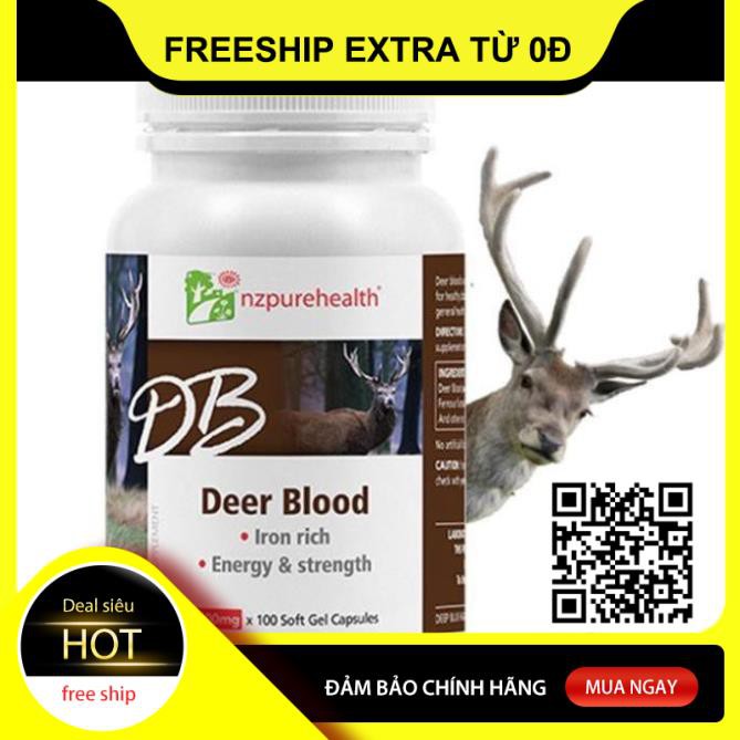 [Chính Hãng - NZPureHealth] Nzpurehealth Deer Blood  Viên bổ máu, bổ sắt từ Máu hươu(100 viên)