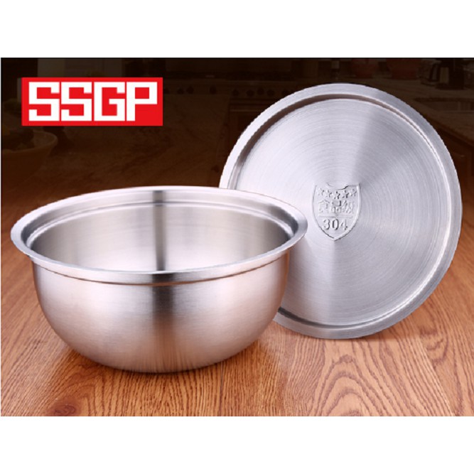 Thau inox 304 có nắp ngăn ruồi tránh côn trùng đựng trái cây rau củ quả rửa thực phẩm cao cấp bền bỉ SSGP