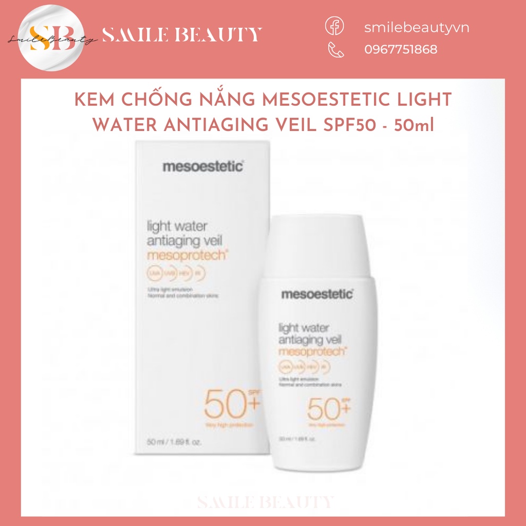 Kem chống nắng Mesoestetic Light Water Antiaging Veil Mesoprotech spf50+