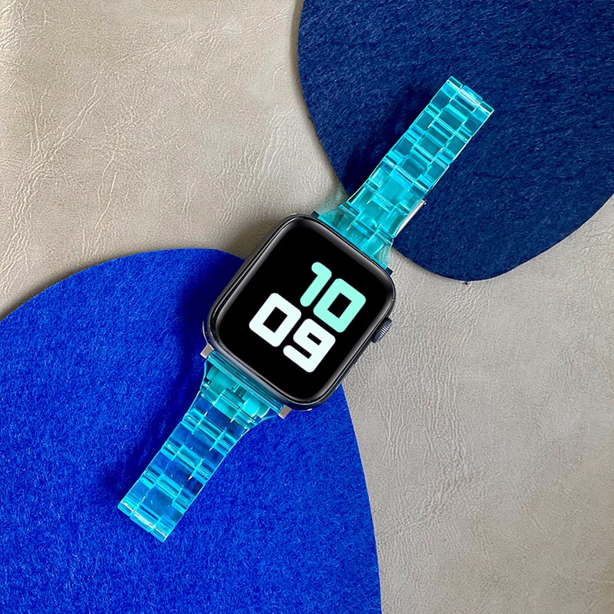 Dây Đeo Thay Thế Bằng Nhựa Resin Cho iWatch Series 8 7 6 SE 5 4 3 2 1 45mm 41mm 44mm 40mm 42mm 38mm