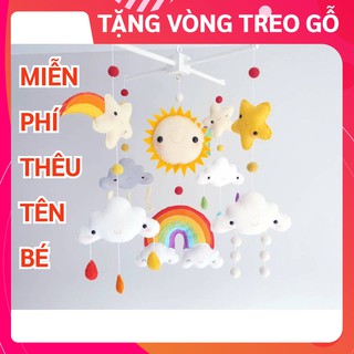 [TẶNG VÒNG TREO] Đồ chơi treo nôi cho bé kích thích thị giác CoCo Kids ảnh thật, phát nhạc tự xoay mẫu CẦU VỒNG 3