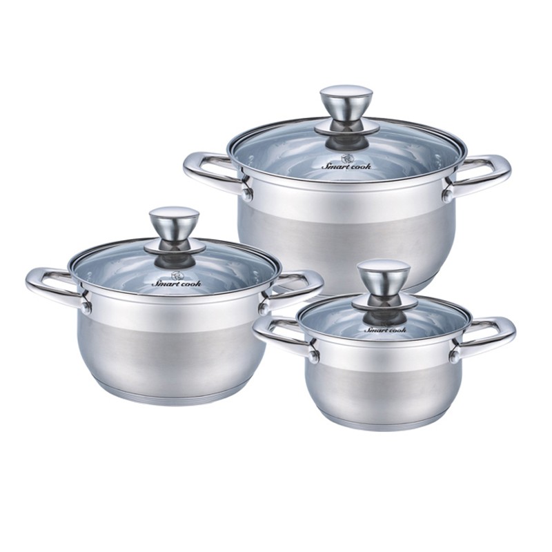 [Mã LIFECPMALL giảm 12% đơn 250K] Bộ nồi smartcook 3 chiếc cỡ 16,20,24cm SM 3337