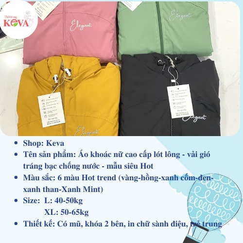 Áo Khoác Nữ Mùa Đông Lót Lông Có Mũ Đẹp Hàn Quốc Bigsize Có Dây Kéo Vải Gió Tráng Bạc Chống Nước Hot 2021, Keva | BigBuy360 - bigbuy360.vn