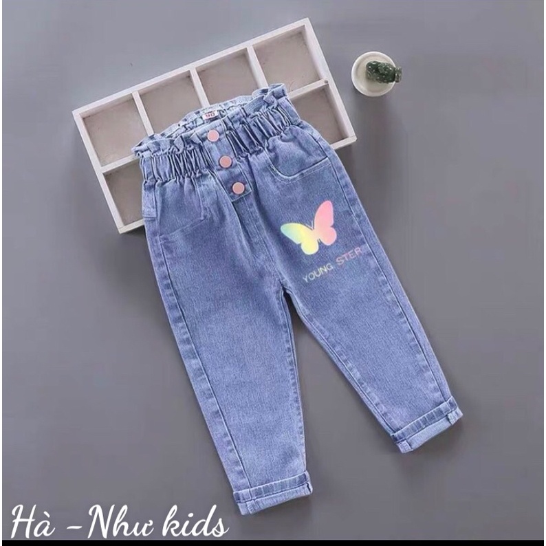 (jean baby kho sỉ)quần jean (bò mềm ) bé gái cạp cao (15-25kg)