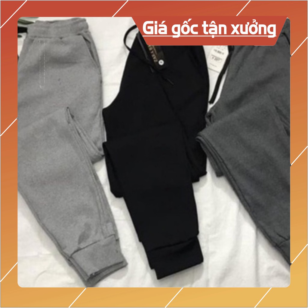Quần jogger nỉ thun tăm nữ bo gấu mặc nhà đi chơi; Quần dài nỉ thun thu đông nữ, jogger thun nỉ nữ bo gấu