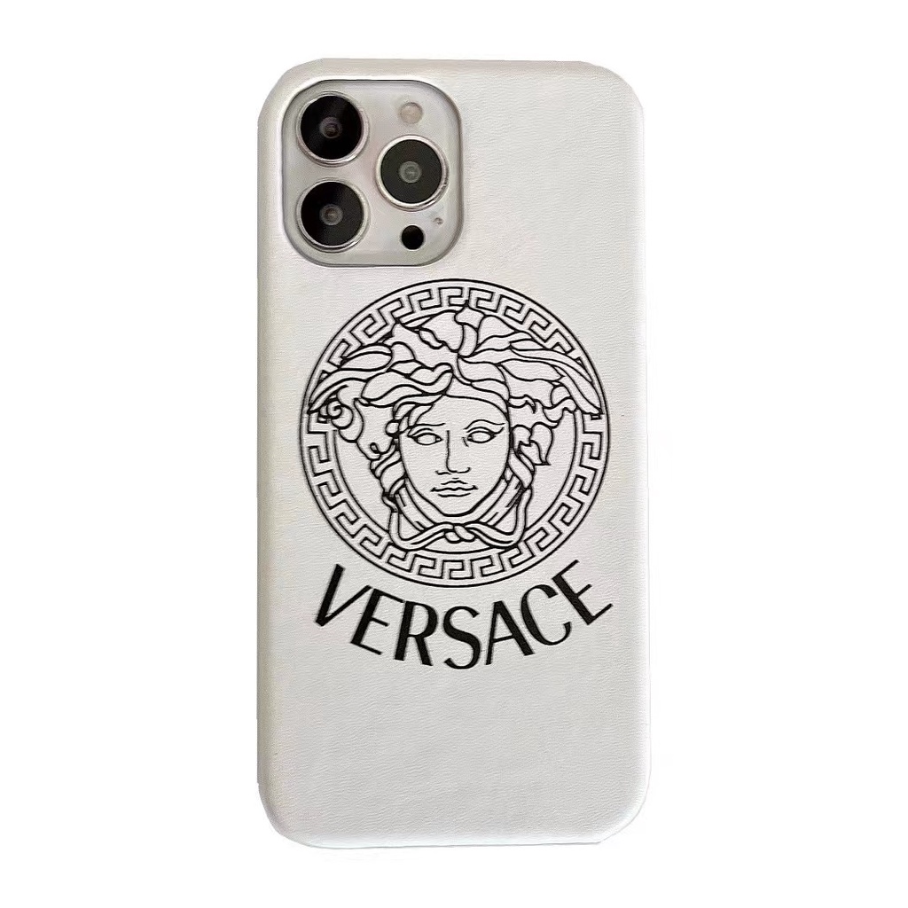Ốp Điện Thoại Da In Logo Versace Sang Trọng Cho iphone 13 Pro Max i13 13pro 11ProMax i11 iX Xs XR Xs Max 7plus 8plus 12Pro 12 Pro Max