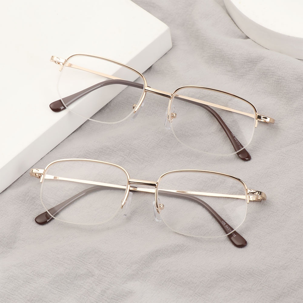 Kính Đọc Sách Gọng Nửa Gọng Kim Loại Độ Phân Giải Cao + 1.00 ~ + 4.00