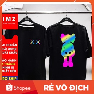 Áo thun tay lỡ unisex phản quang gấu xx phom rộng dáng dài