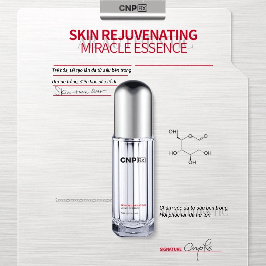 [ 1ml ] Gói Sample Tinh chất dưỡng trắng chuyên sâu, chống lão hóa mạnh mẽ - CNP Rx Skin Rejuvenating Miracle Essence