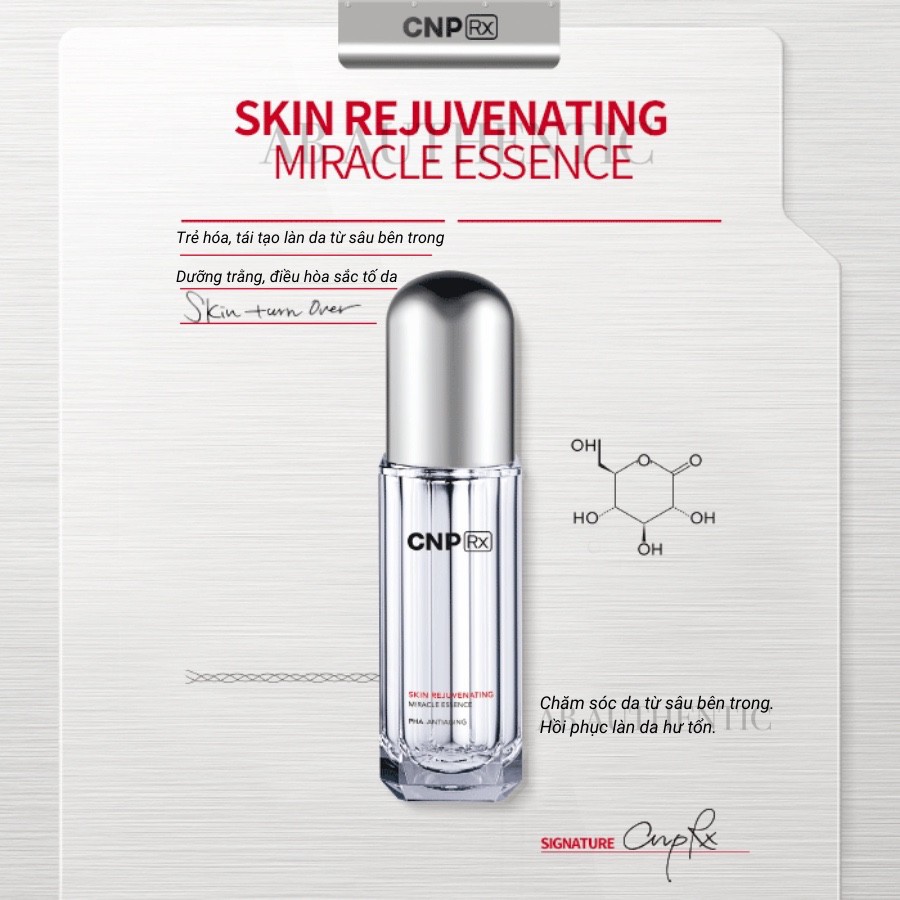 [ 1ml ] Gói Sample Tinh chất dưỡng trắng chuyên sâu, chống lão hóa mạnh mẽ - CNP Rx Skin Rejuvenating Miracle Essence