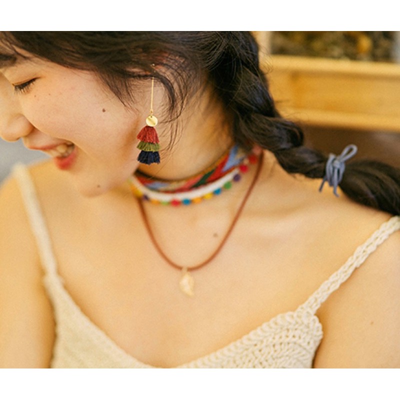 Vòng cổ choker thổ cẩm bohemian xinh xắn phong cách bohochic cô gái du lịch chỉ màu phụ kiện