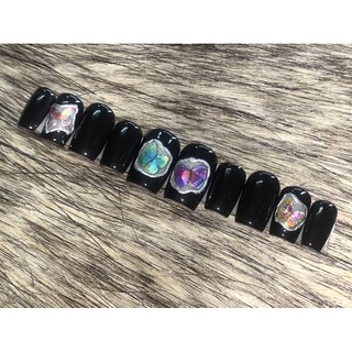 [NailBox] Móng úp thiết kế ẩn bướm viền metan