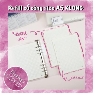 Ruột giấy Refill Sổ Còng Caro/Dot KLONG Size A5 - 100 Tờ