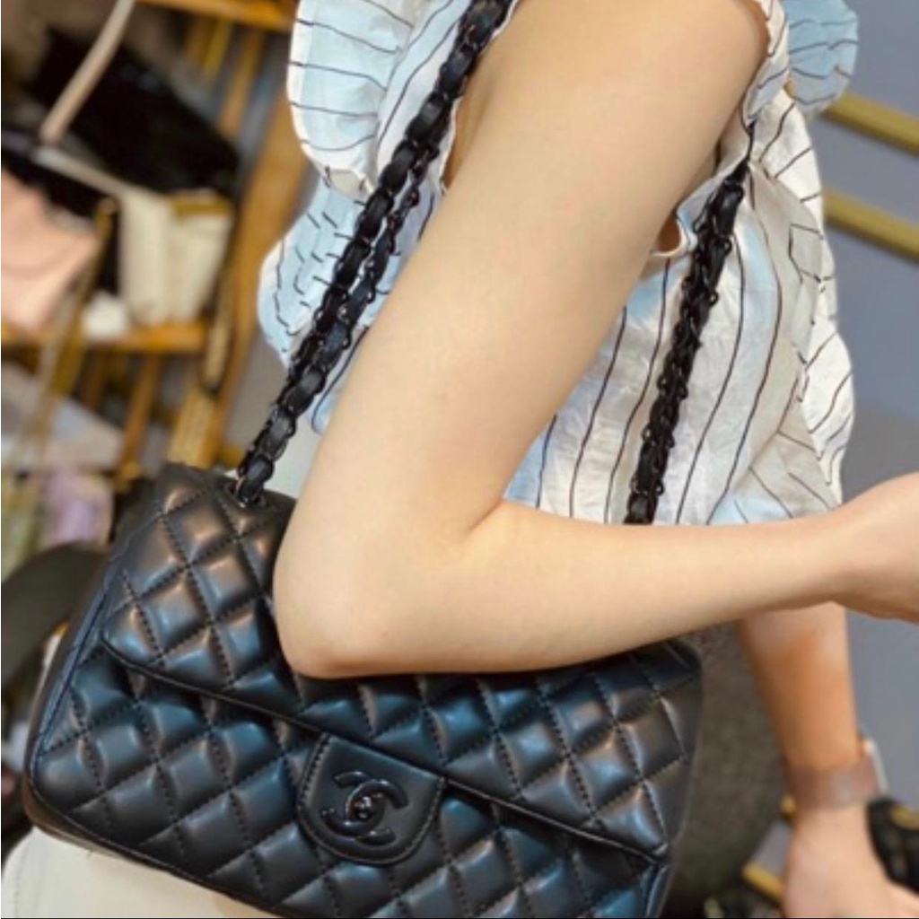 Túi xách nữ classic trần trám dây da luồn xích đeo chéo kẹp nách sang chảnh TX040
