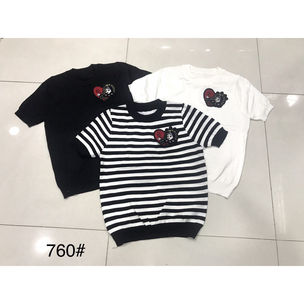 G02. 760. ÁO LEN LOGO NGỰC TAY NGẮN | BigBuy360 - bigbuy360.vn