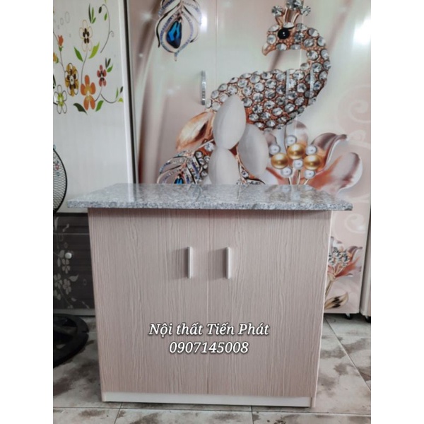 TỦ BẾP MINI NHỰA ĐÀI LOAN MẶT ĐÁ HOA CƯƠNG 45 X 85CM