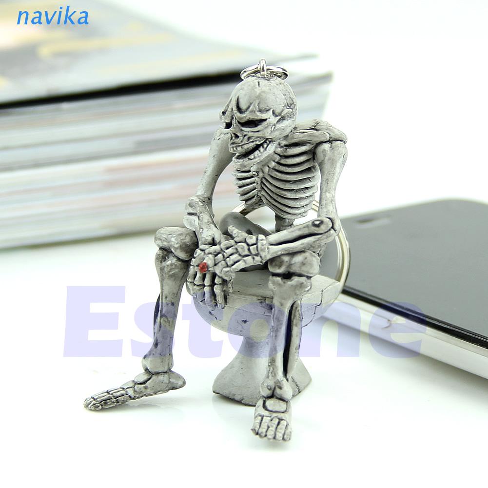 Móc khóa hình đầu lâu cao su thời trang