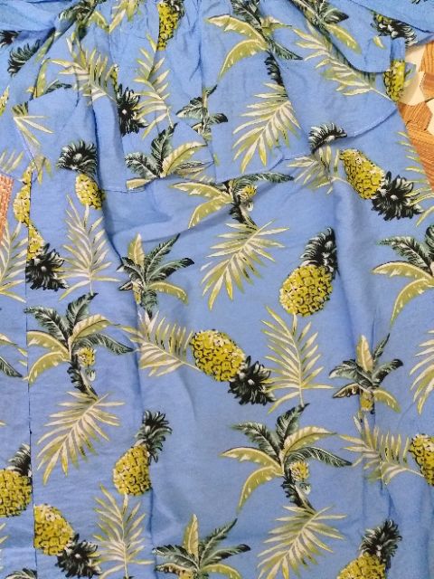 (Có bán lẻ) Set đôi hoa quả đi biển chất tơ đũi dứa xanh