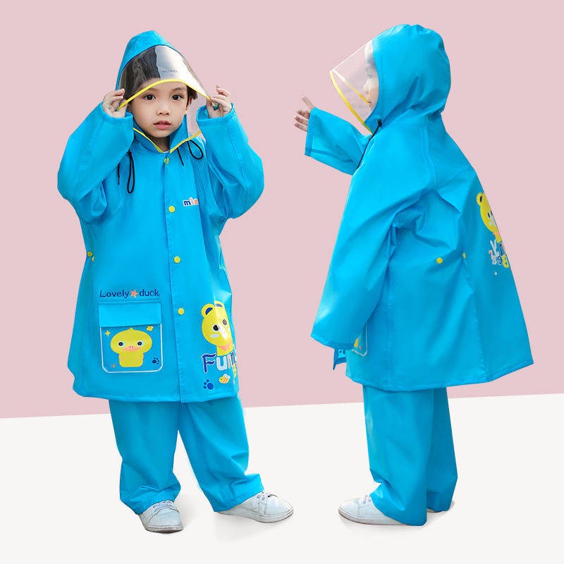 Bộ Áo Mưa + Quần Dài Chống Thấm Nước Thiết Kế Dễ Thương Cho Bé Trai Và Gái