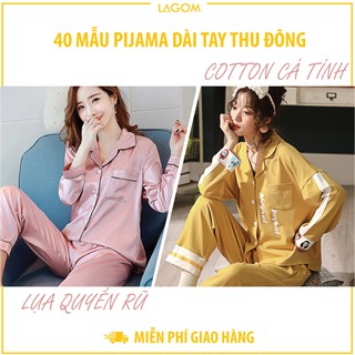 [40 MẪU] BỘ PIJAMA DÀI TAY LỤA, COTTON CAO CẤP (VIDEO + ẢNH THẬT)
