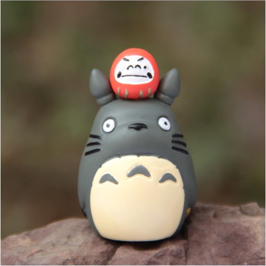 Mô hình Totoro và lật đật Daruma trang trí tiểu cảnh, móc khóa, DIY