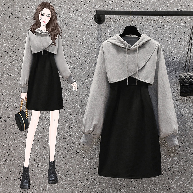 🌸Hàng Order🌸Váy Đầm Bigsize Sét Váy 2 Dây Kết Hơp Áo Khoác Croptop Có Mũ Trẻ Trung Năng Động🌸Hàng Quảng Châu