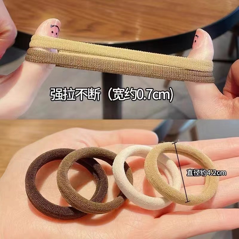 Dây Buộc Tóc Cao Su Co Giãn Không Đường May Phong Cách Hàn Quốc 20 Lon
