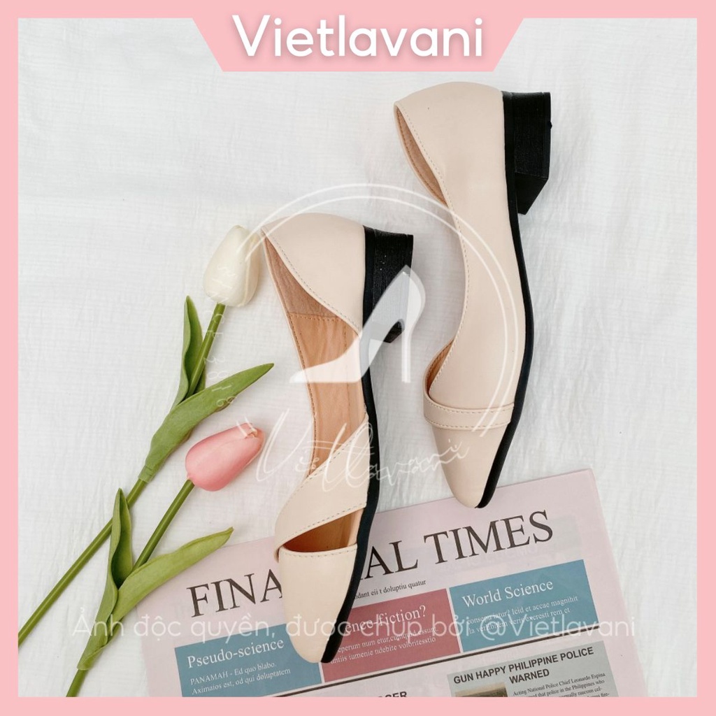 Giày bệt mũi nhọn bigsize THB7 quai đan chéo , big szie, size to, ngoại cỡ da đẹp mang êm