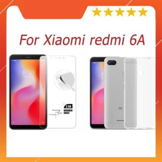 Xiaomi Redmi 6A, ốp lưng dẻo kính cường lực trong suốt