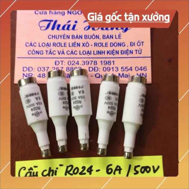 . Cầu chì sứ 6 A/500 v giá cho 5 chiếc ..