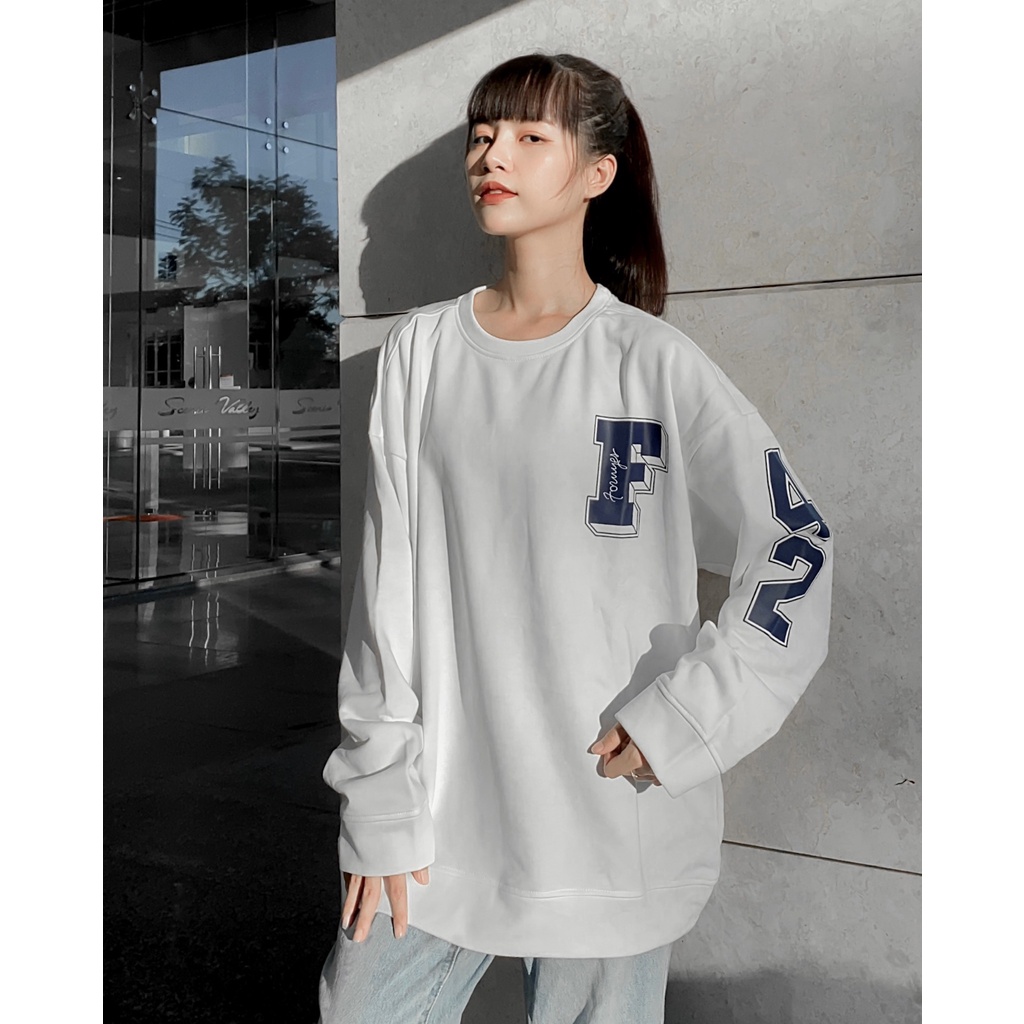 Áo Sweater Nữ Form Rộng F24 Vải Nỉ Bông Phong Cách Ulzzang – Tuni Store