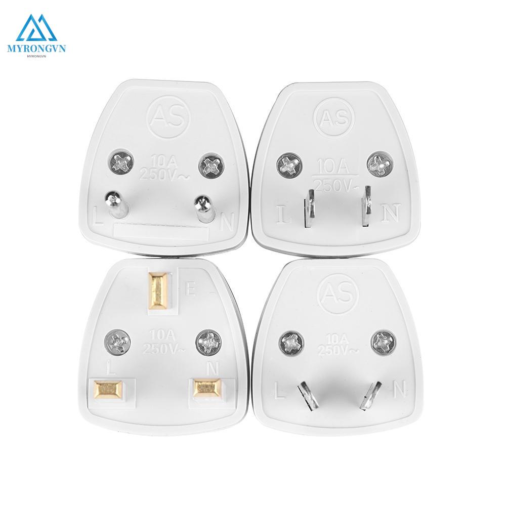 MYRON /3 In 1 Outlet AU US UK To EU Travel Converter Socket Charger  Adapter Universal 2 Round Pin White Electrical AC Power Plug #1