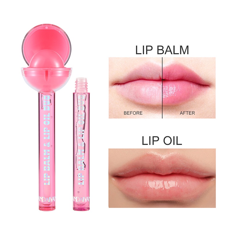 Son Dưỡng Môi 2 Trong 1 Kháng Nước Lâu Trôi Thiết Kế Hình Viên Kẹo Dễ Thương