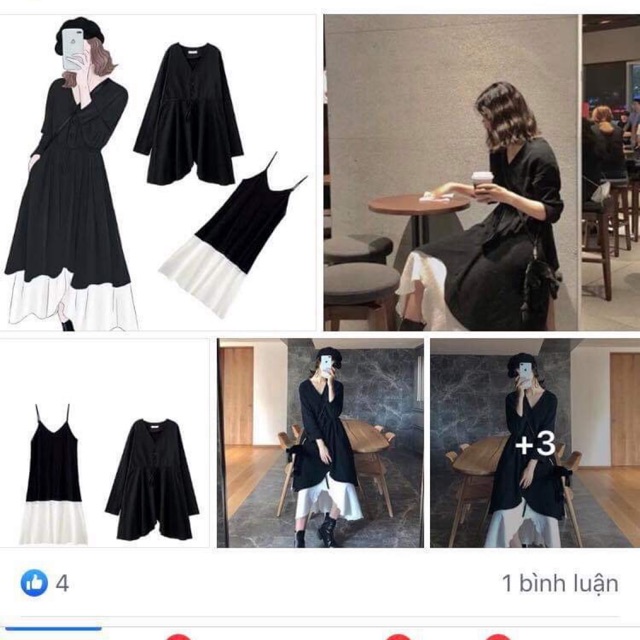 Set váy đuôi trắng