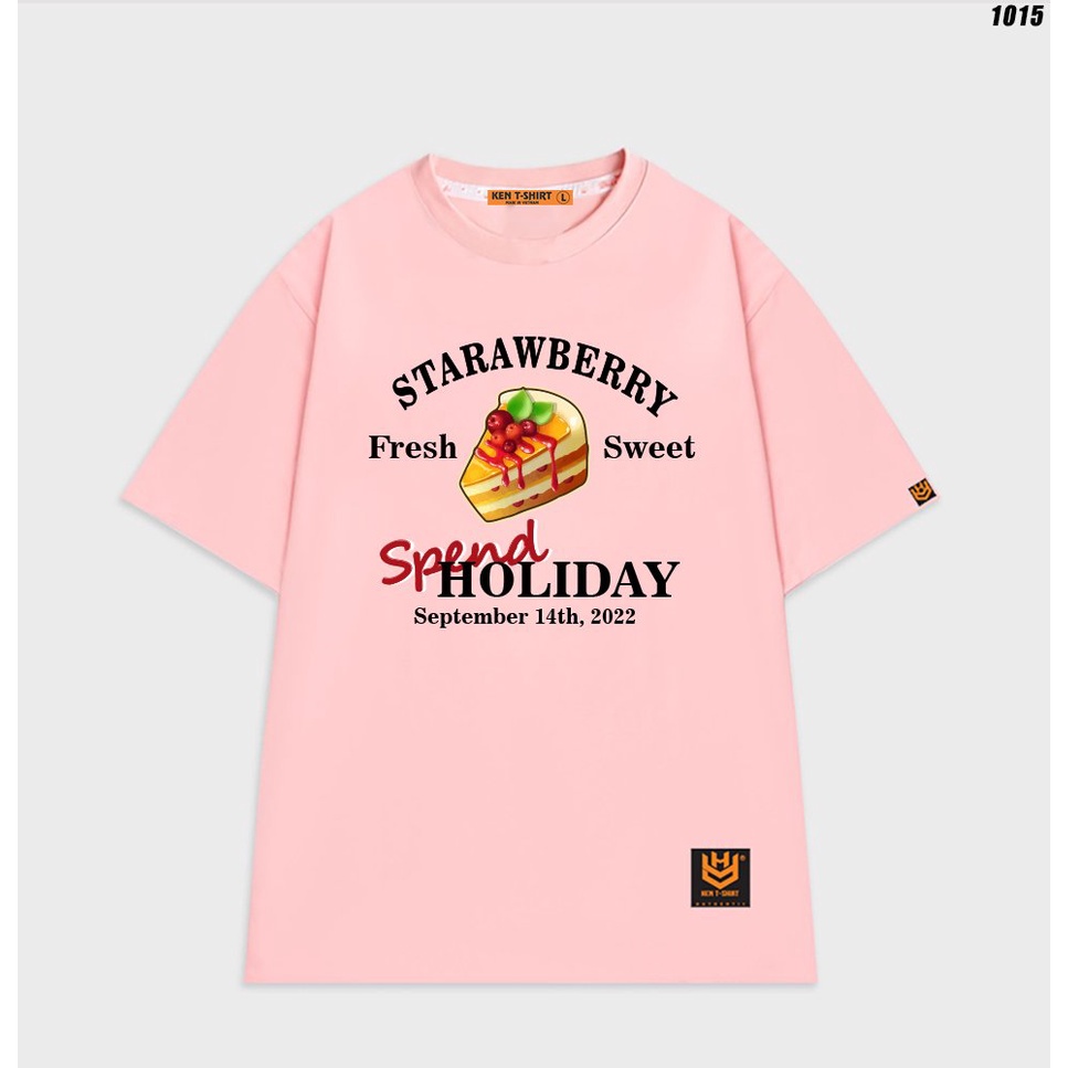 Áo thun nữ tay lỡ form rộng Bánh starawberry 1015 HY KOREA